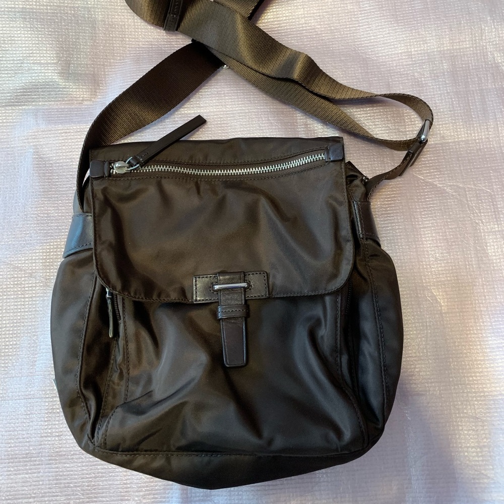 Tumi dark brown crossbody bag